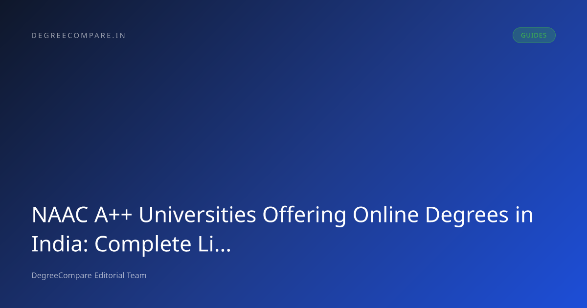 NAAC A++ Universities Offering Online Degrees in India: Complete List ...