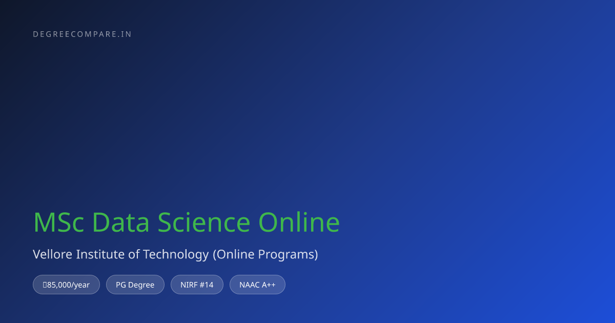 VIT Online MSc Data Science — UGC Entitled | DegreeCompare.in